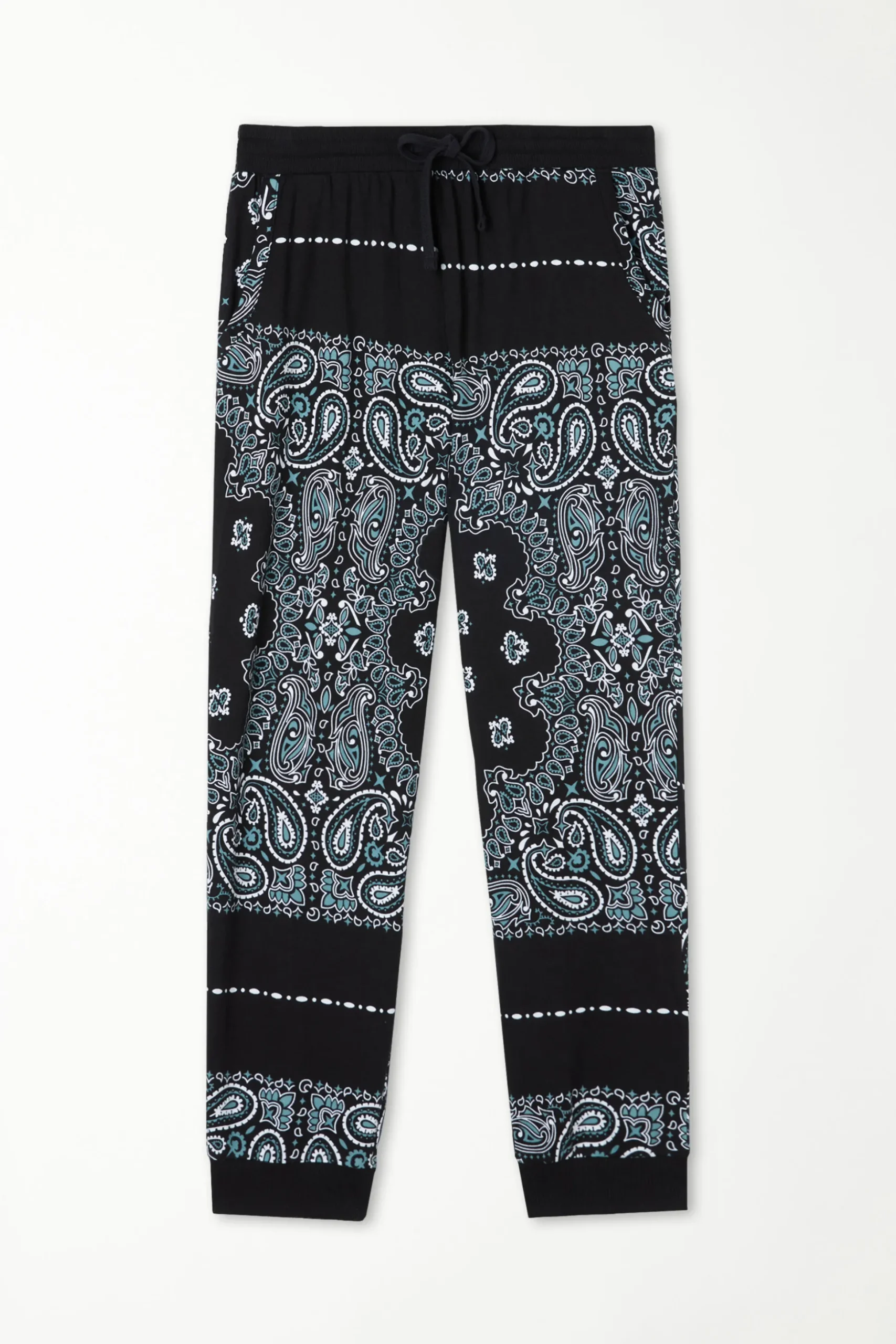 Long Cotton Sweatpants With Drawstring - Long Pajamas - Men | Tezenis