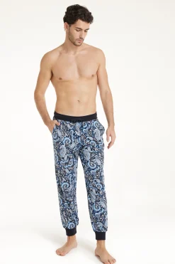 Long Cotton Sweatpants With Drawstring - Long Pajamas - Men | Tezenis