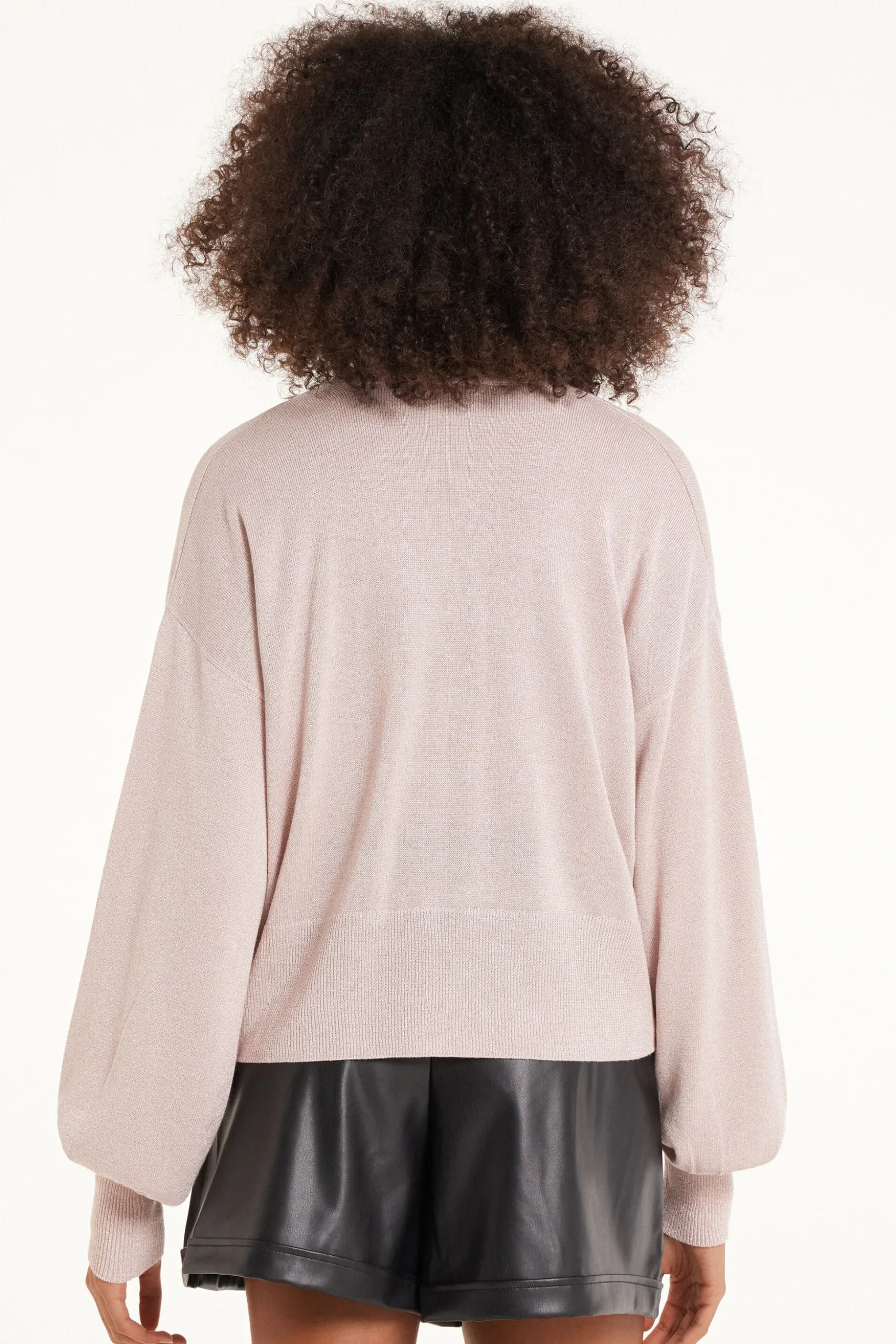 Long Sleeve Coated Fabric Buttoned Cropped Cardigan - Cardigans And Sweaters - Women | Tezenis