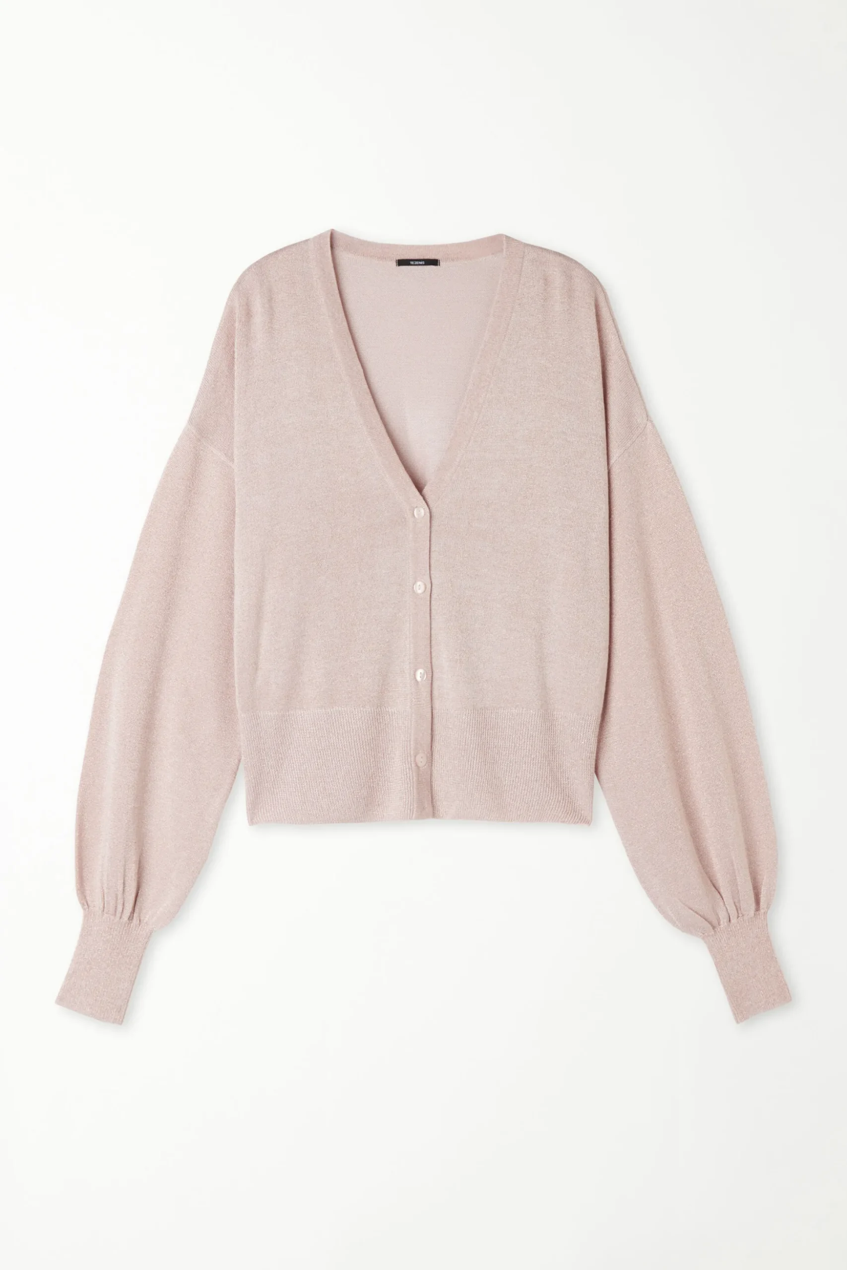 Long Sleeve Coated Fabric Buttoned Cropped Cardigan - Cardigans And Sweaters - Women | Tezenis