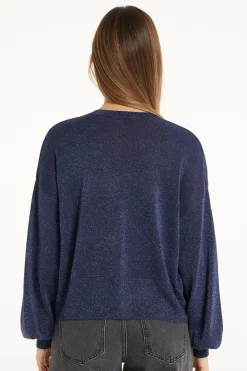 Long Sleeve Coated Fabric Buttoned Cropped Cardigan - Cardigans And Sweaters - Women | Tezenis