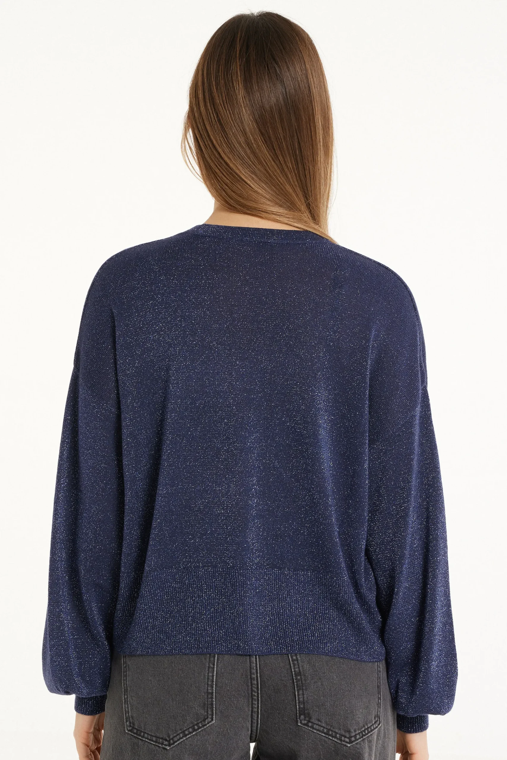 Long Sleeve Coated Fabric Buttoned Cropped Cardigan - Cardigans And Sweaters - Women | Tezenis