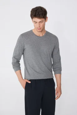 Long Sleeve Cotton Crew Neck Top - Long-Sleeved Tops - Men | Tezenis