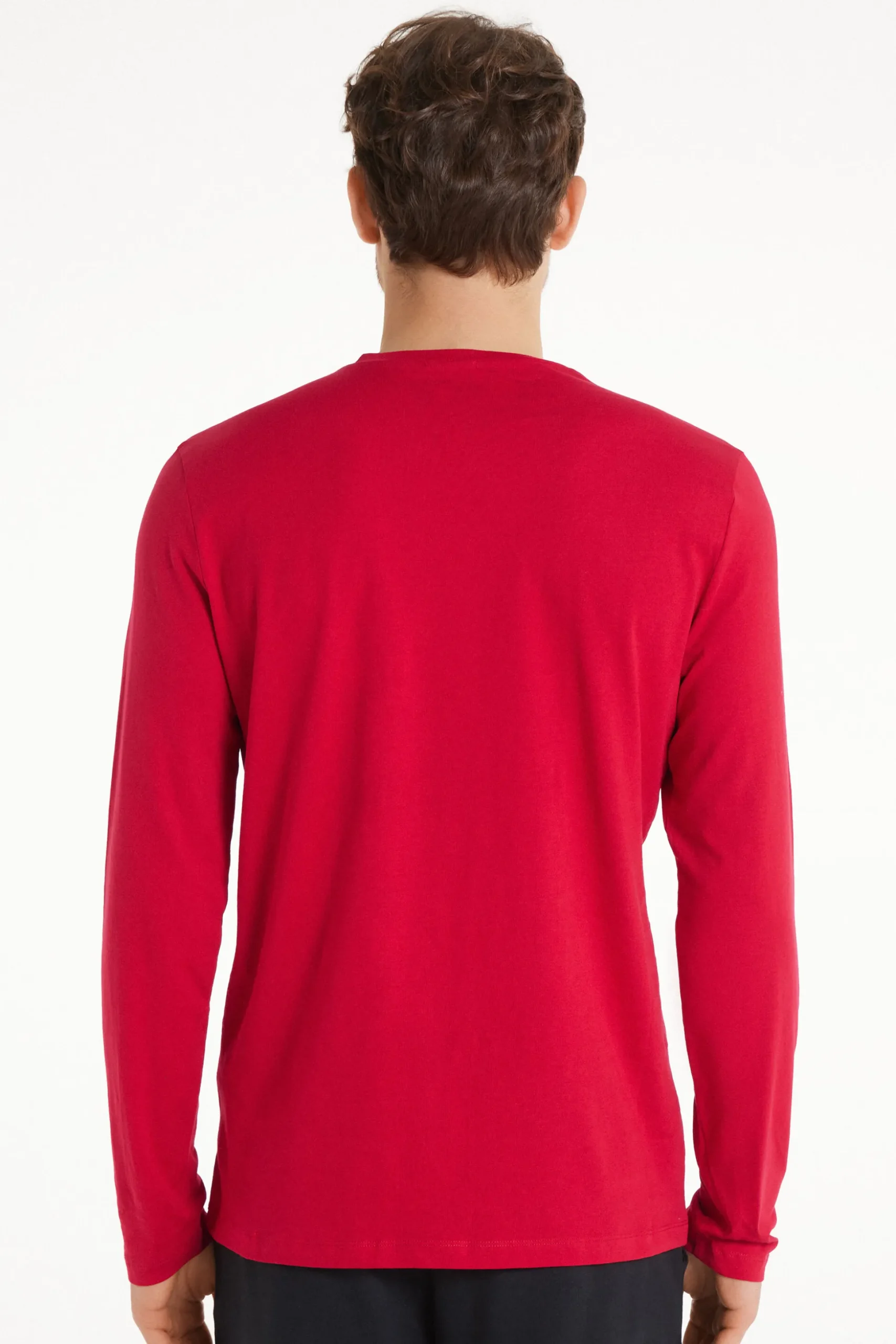 Long Sleeve Cotton Crew Neck Top - Long-Sleeved Tops - Men | Tezenis