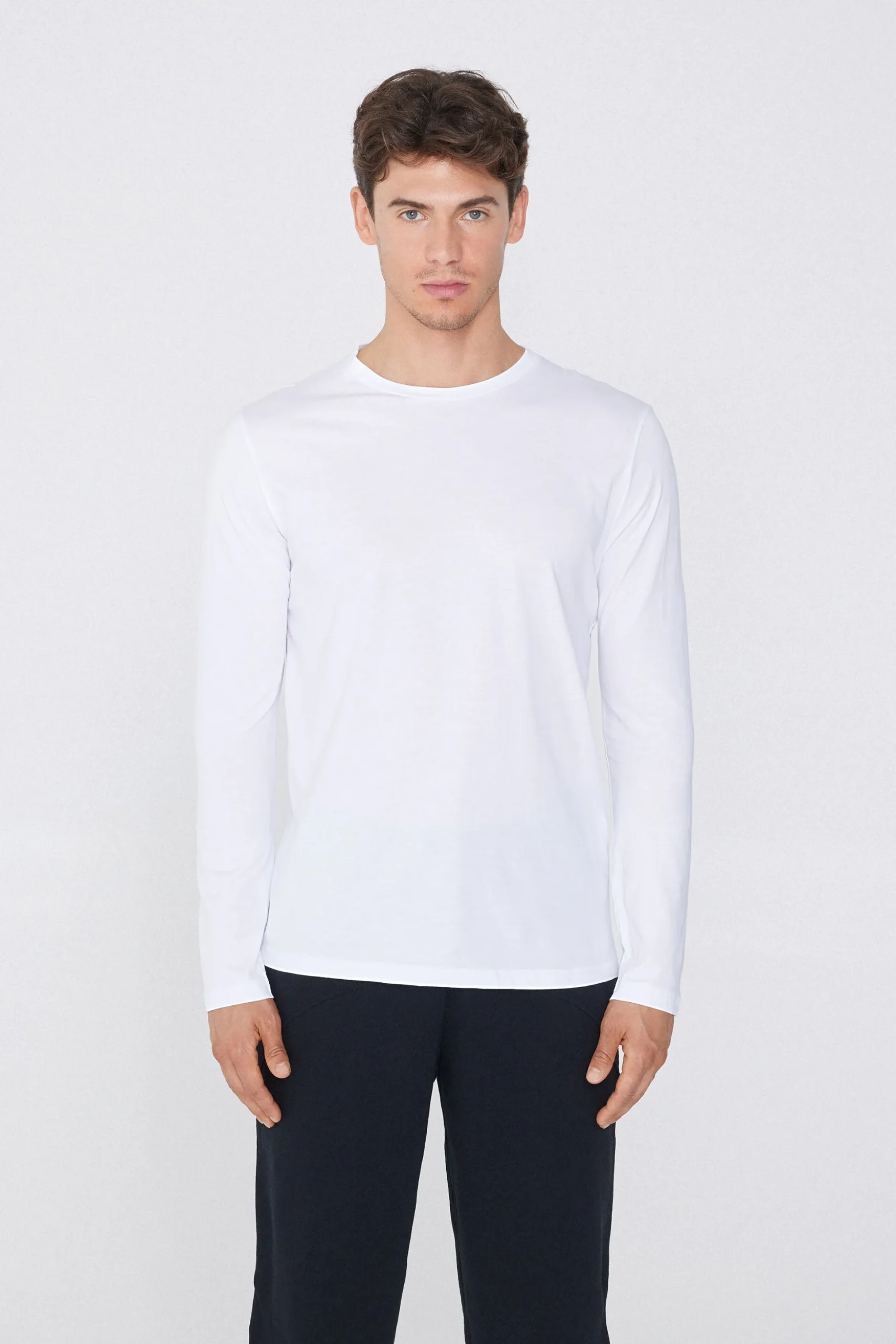 Long Sleeve Cotton Crew Neck Top - Long-Sleeved Tops - Men | Tezenis