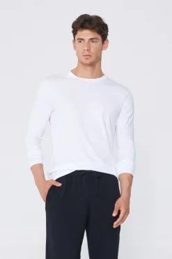 Long Sleeve Cotton Crew Neck Top - Long-Sleeved Tops - Men | Tezenis