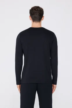 Long Sleeve Cotton Crew Neck Top - Long-Sleeved Tops - Men | Tezenis