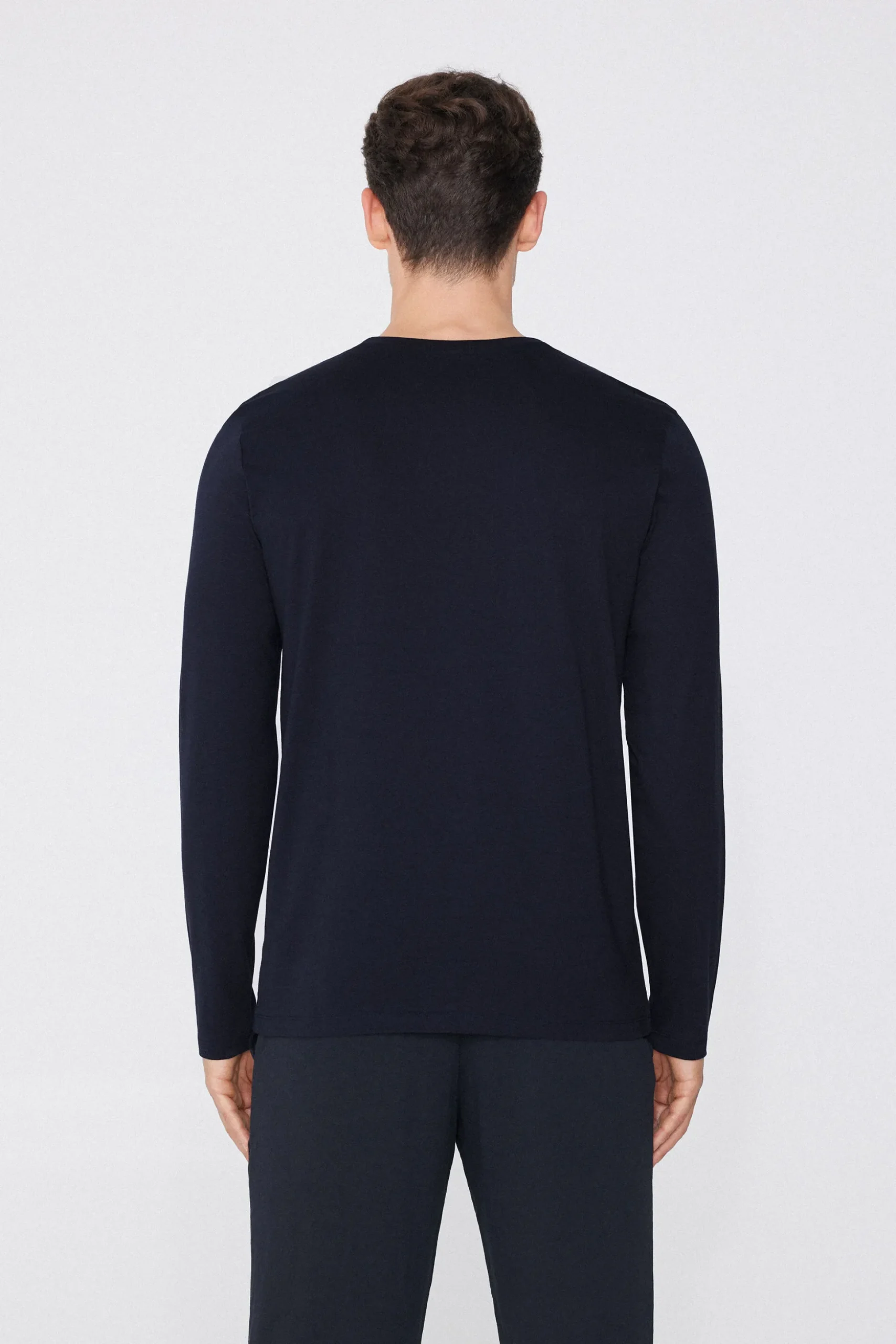 Long Sleeve Cotton Crew Neck Top - Long-Sleeved Tops - Men | Tezenis
