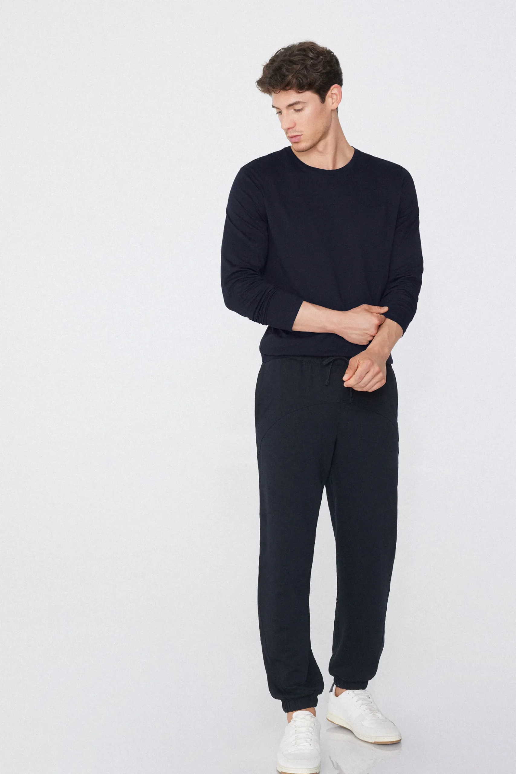 Long Sleeve Cotton Crew Neck Top - Long-Sleeved Tops - Men | Tezenis