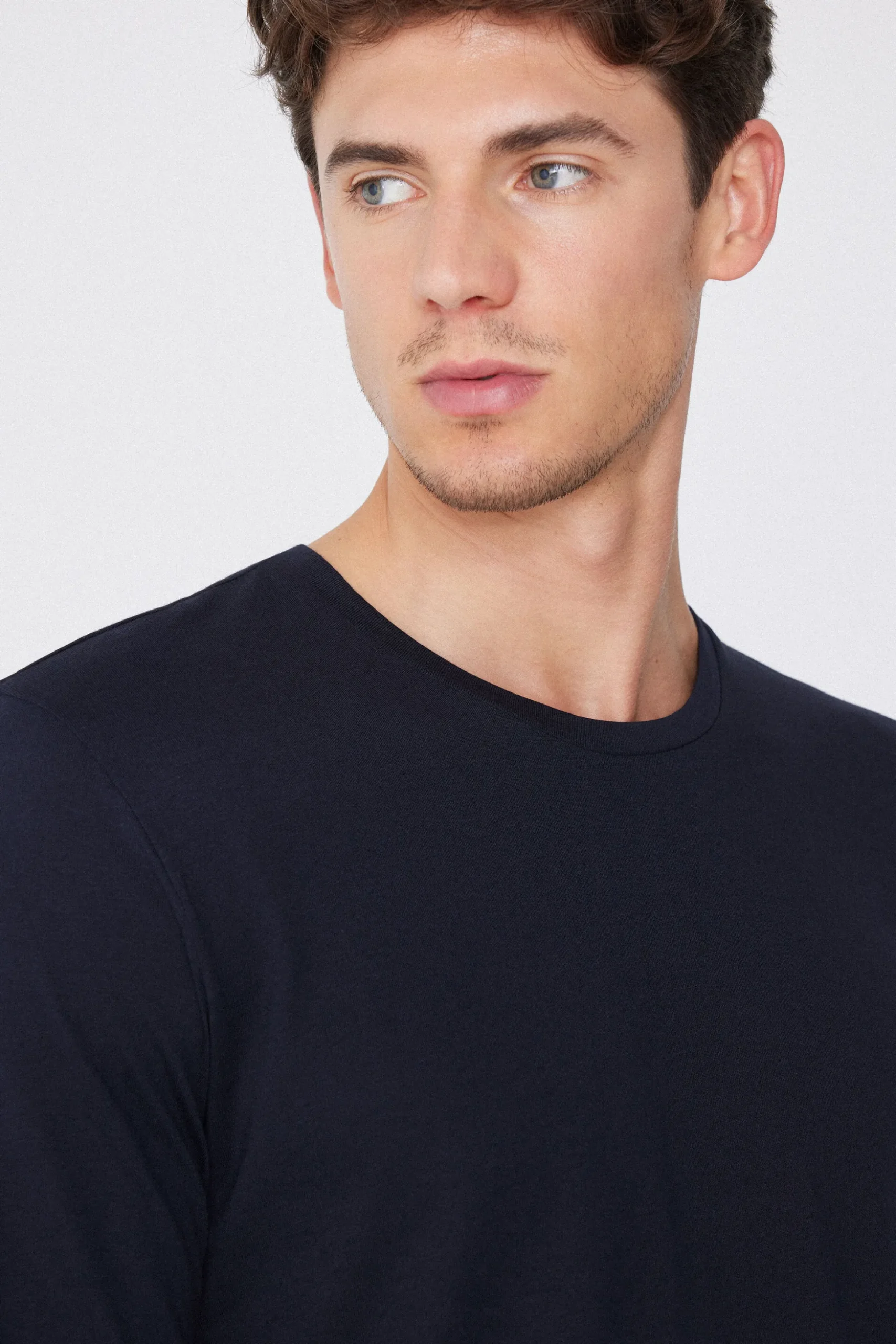 Long Sleeve Cotton Crew Neck Top - Long-Sleeved Tops - Men | Tezenis