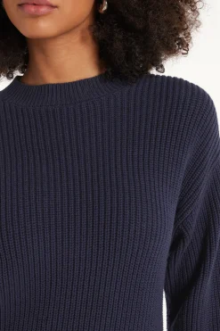 Long Sleeve Crew Neck Sweater With Drop Stitch Trim - Long-Sleeved Tops - Women | Tezenis