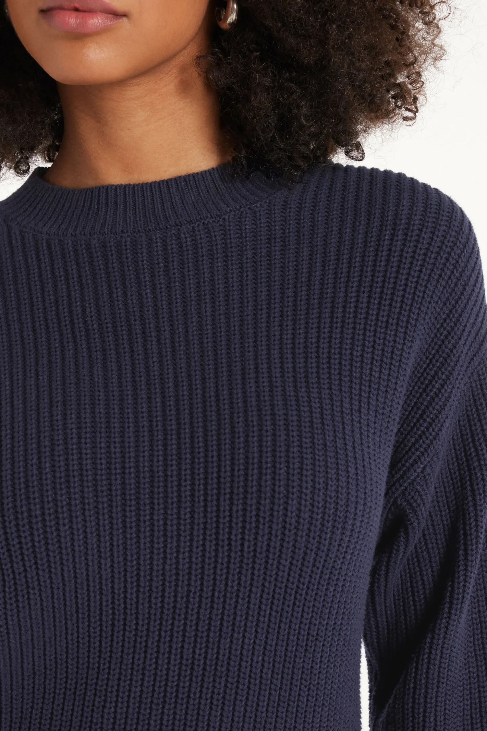 Long Sleeve Crew Neck Sweater With Drop Stitch Trim - Long-Sleeved Tops - Women | Tezenis