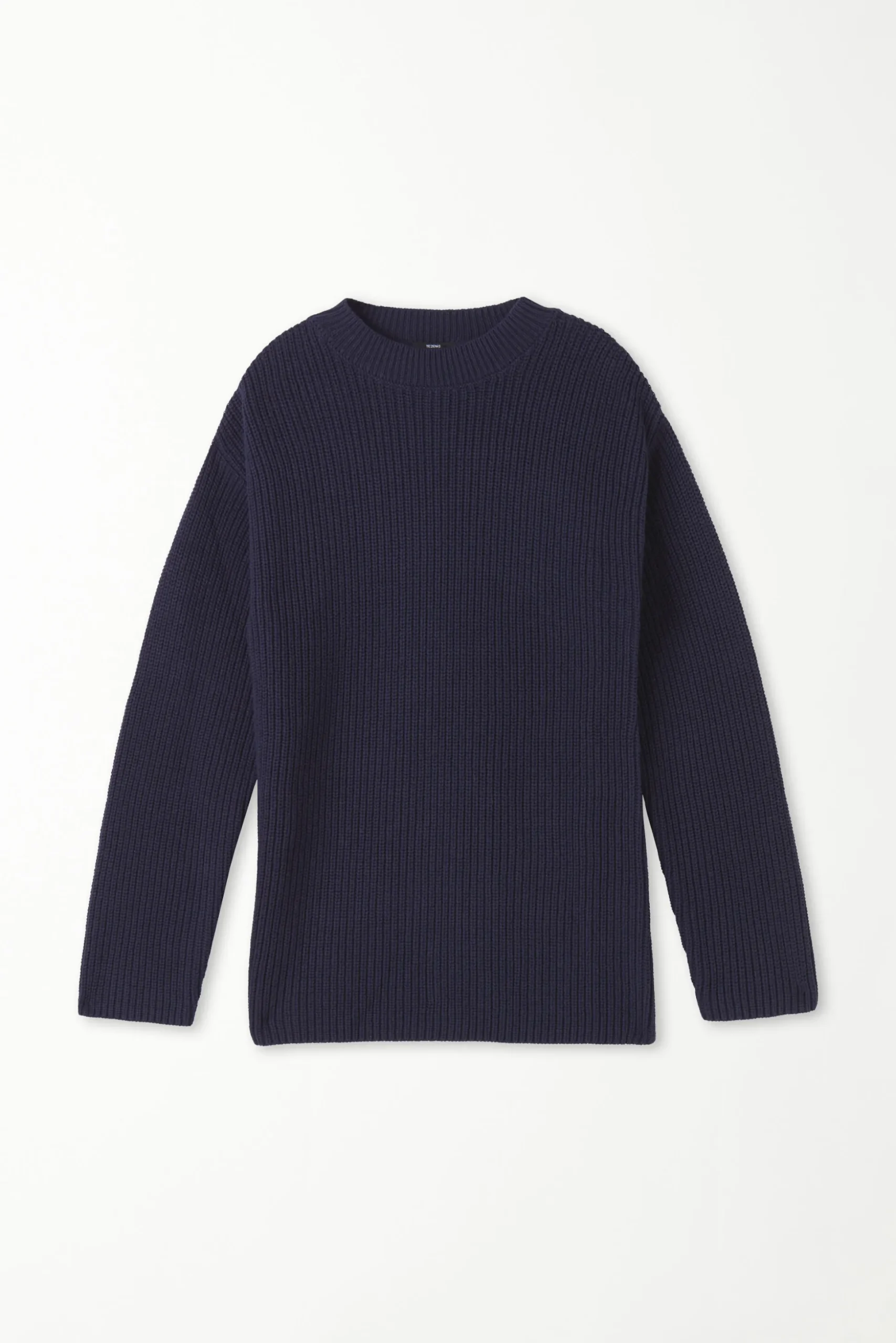 Long Sleeve Crew Neck Sweater With Drop Stitch Trim - Long-Sleeved Tops - Women | Tezenis
