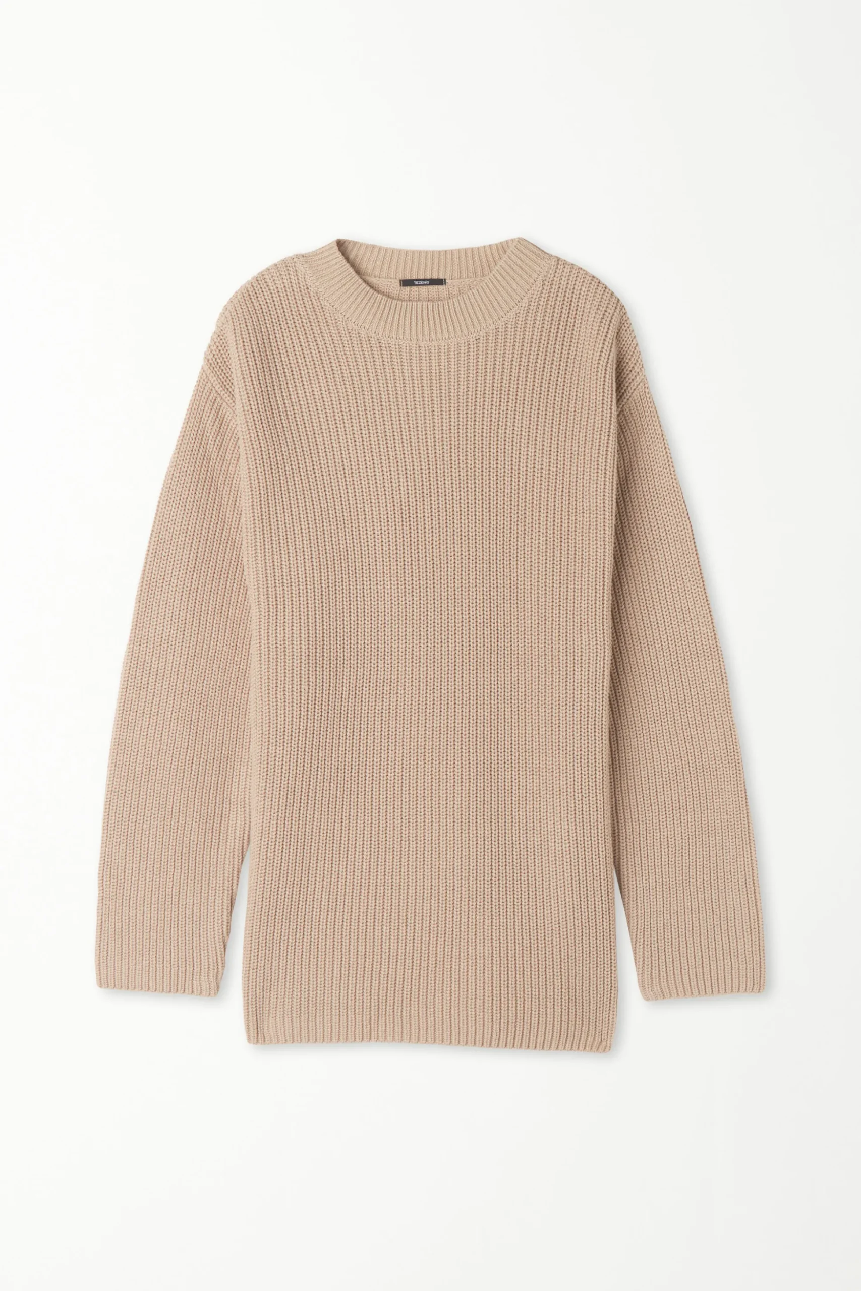 Long Sleeve Crew Neck Sweater With Drop Stitch Trim - Long-Sleeved Tops - Women | Tezenis