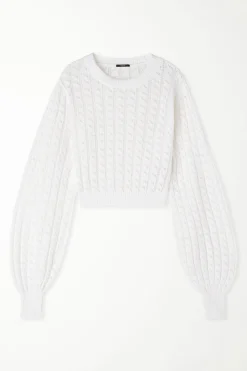 Long Sleeve Cropped Open Knit Sweater - Long-Sleeved Tops - Women | Tezenis