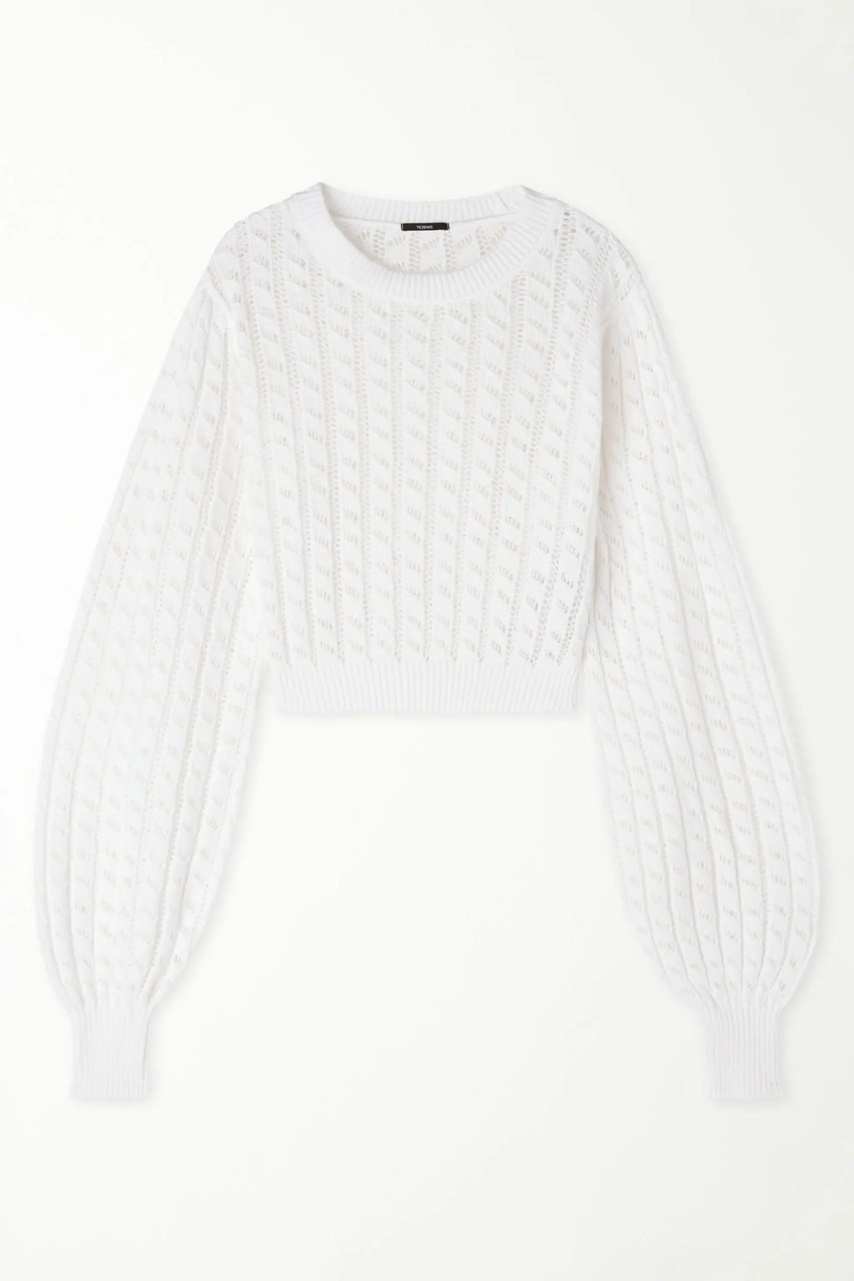 Long Sleeve Cropped Open Knit Sweater - Long-Sleeved Tops - Women | Tezenis