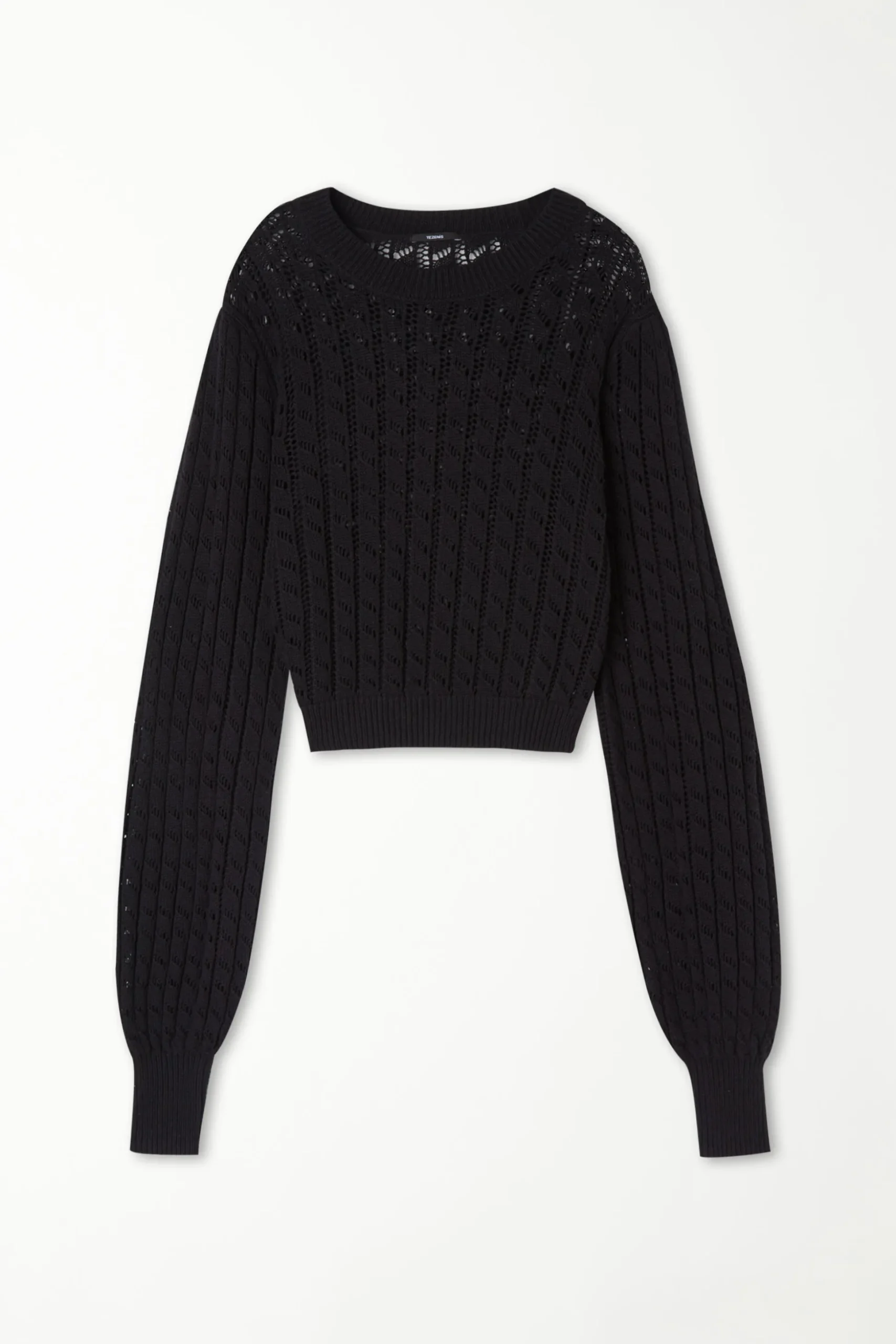 Long Sleeve Cropped Open Knit Sweater - Long-Sleeved Tops - Women | Tezenis