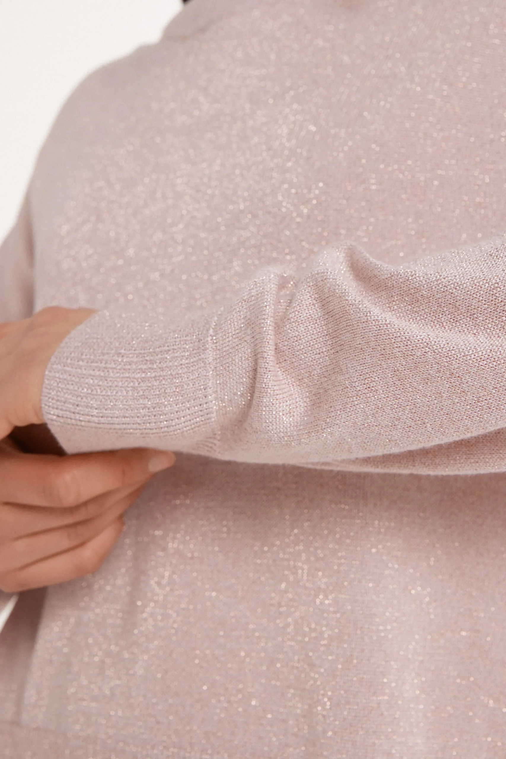 Long Sleeve Dropped Shoulder Coated Fabric Crew Neck Sweater - Long-Sleeved Tops - Women | Tezenis
