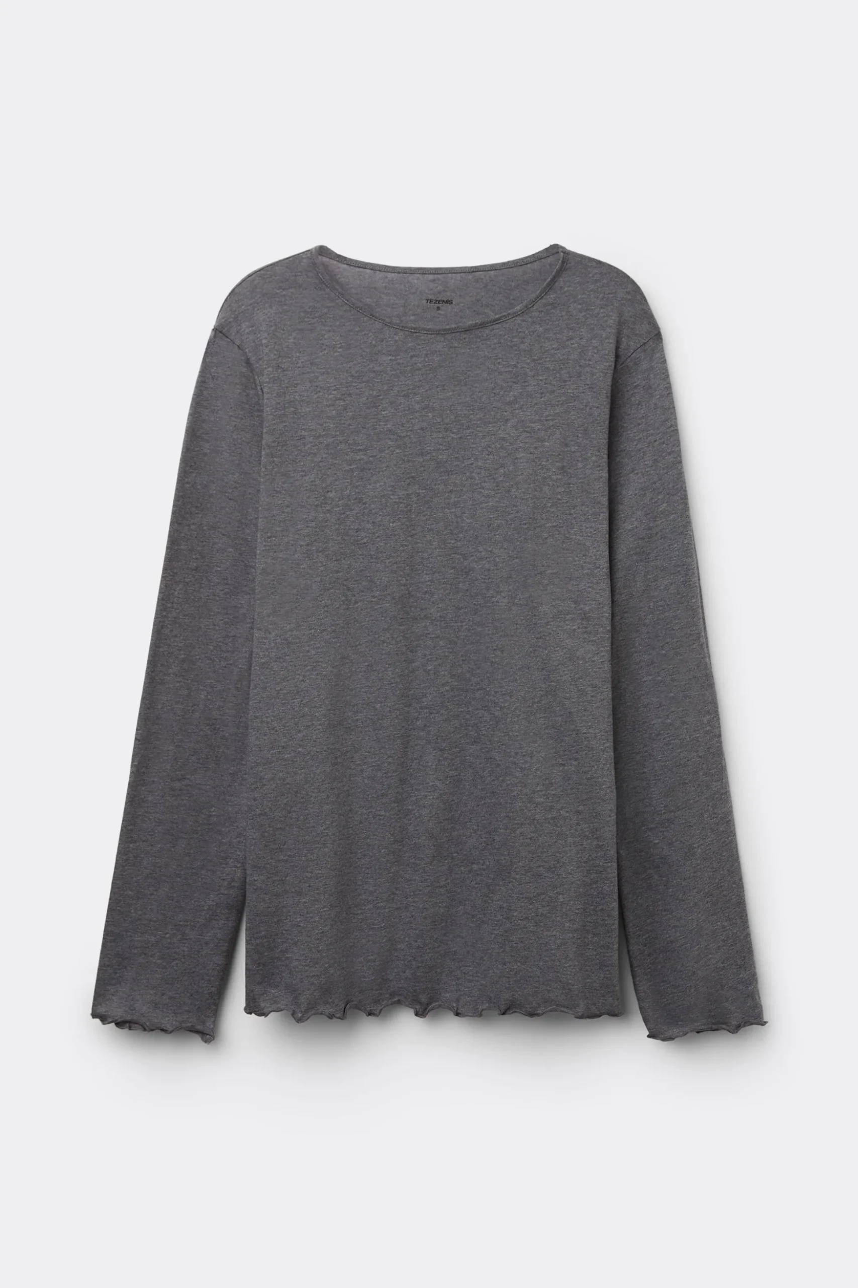 Long Sleeve Lettuce Leaf Stitch Cotton Top - Pajama Sets - Women | Tezenis