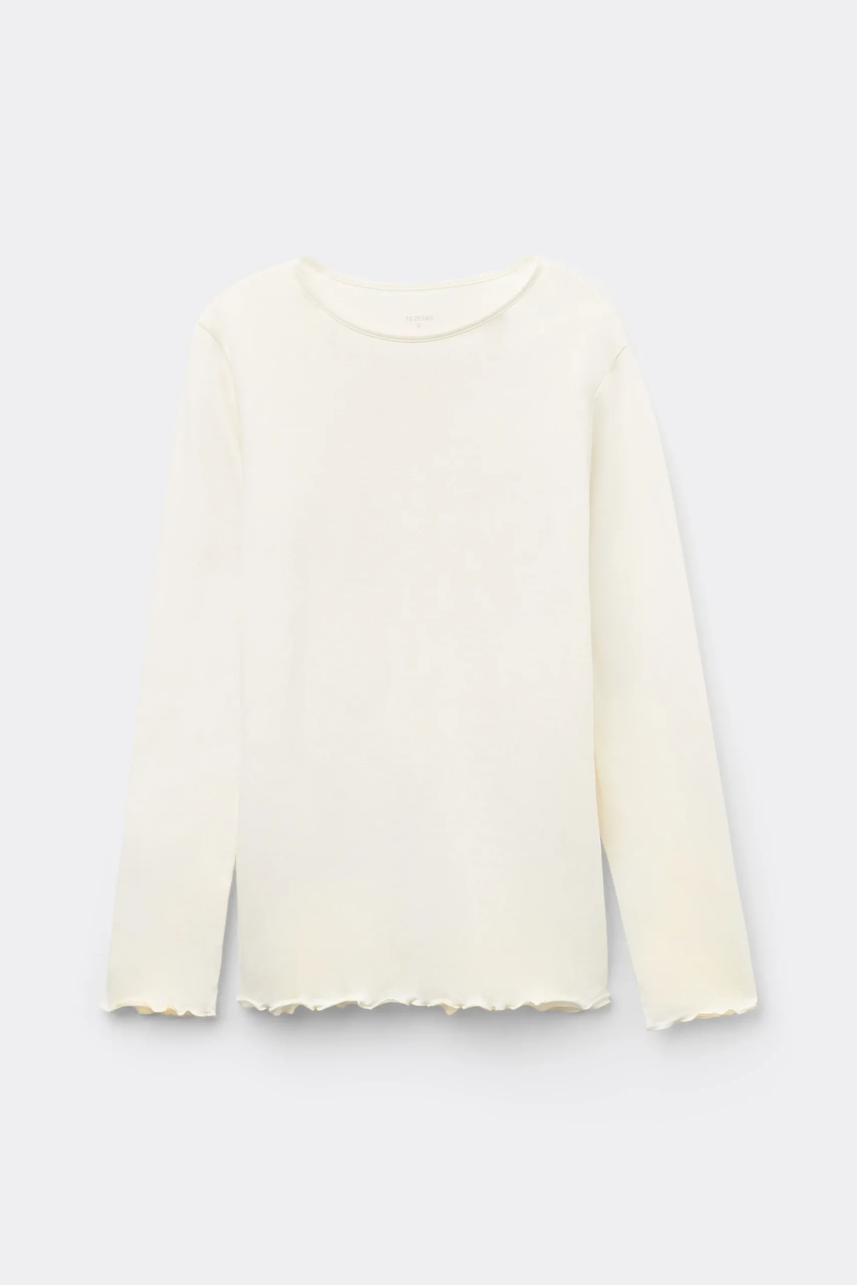 Long Sleeve Lettuce Leaf Stitch Cotton Top - Pajama Sets - Women | Tezenis