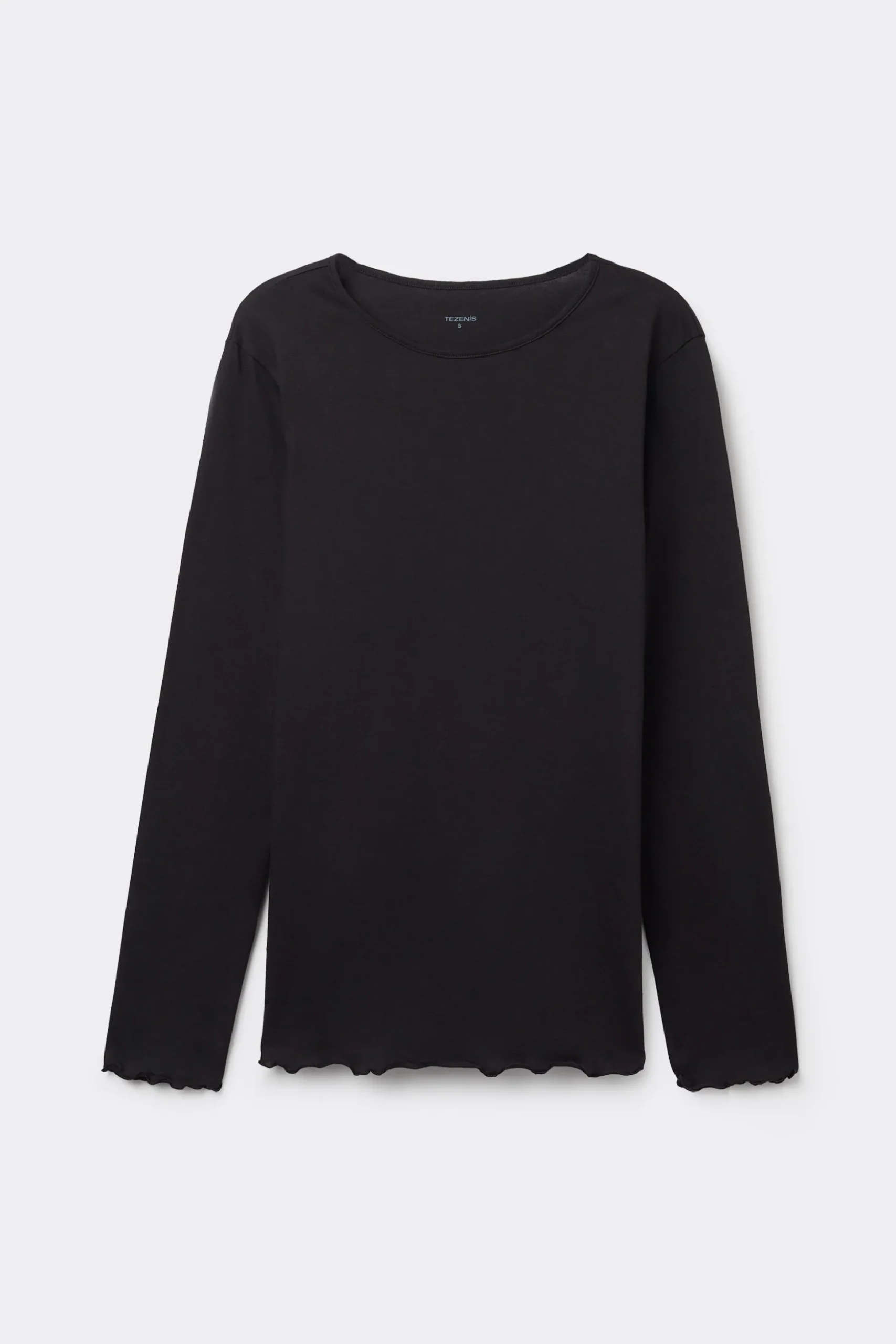 Long Sleeve Lettuce Leaf Stitch Cotton Top - Pajama Sets - Women | Tezenis