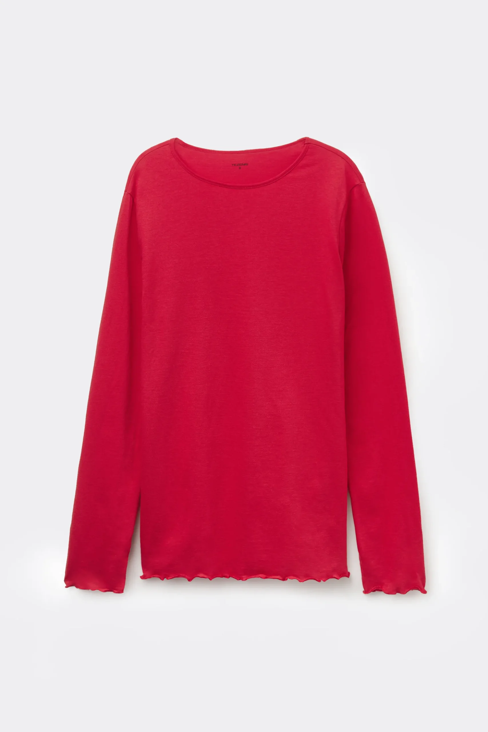 Long Sleeve Lettuce Leaf Stitch Cotton Top - Pajama Sets - Women | Tezenis
