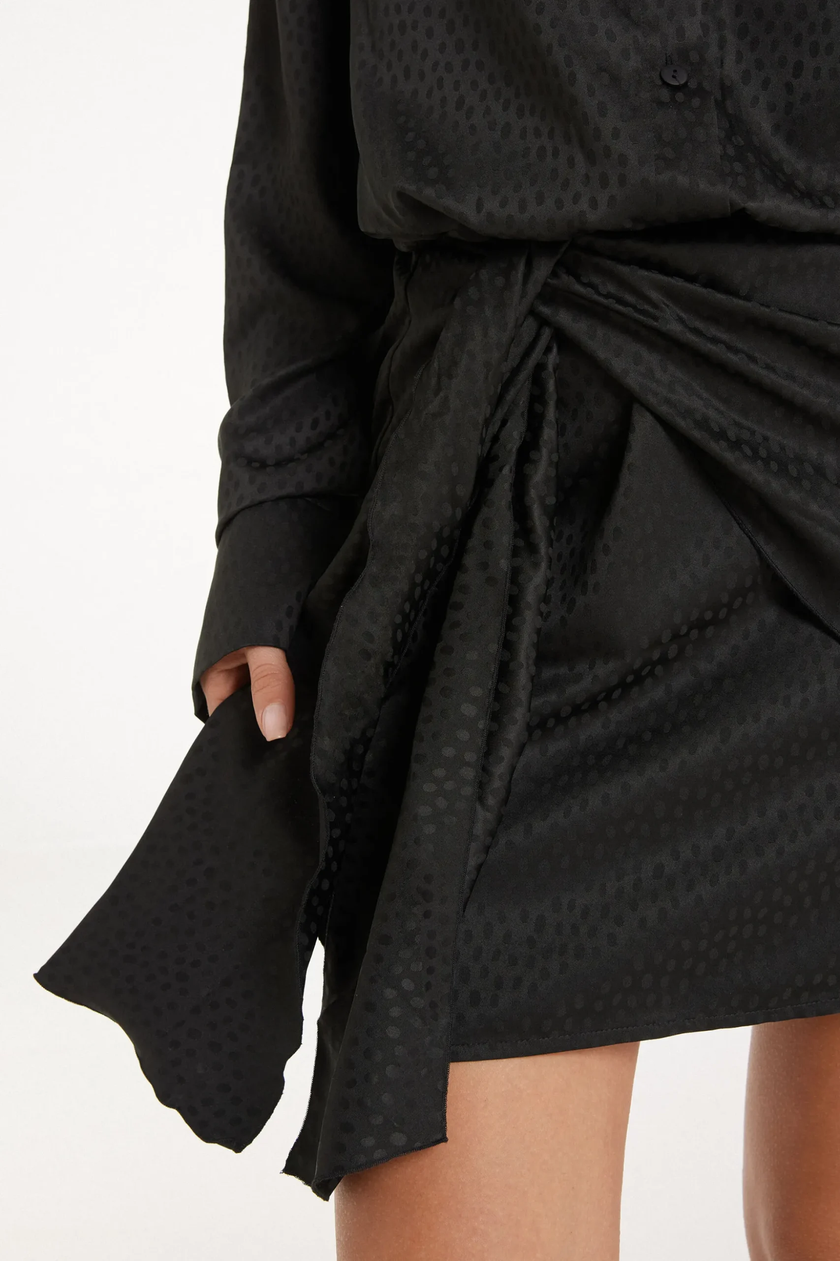 Long Sleeve Mini Dress In Satin Jacquard - Dresses And Jumpsuits - Women | Tezenis