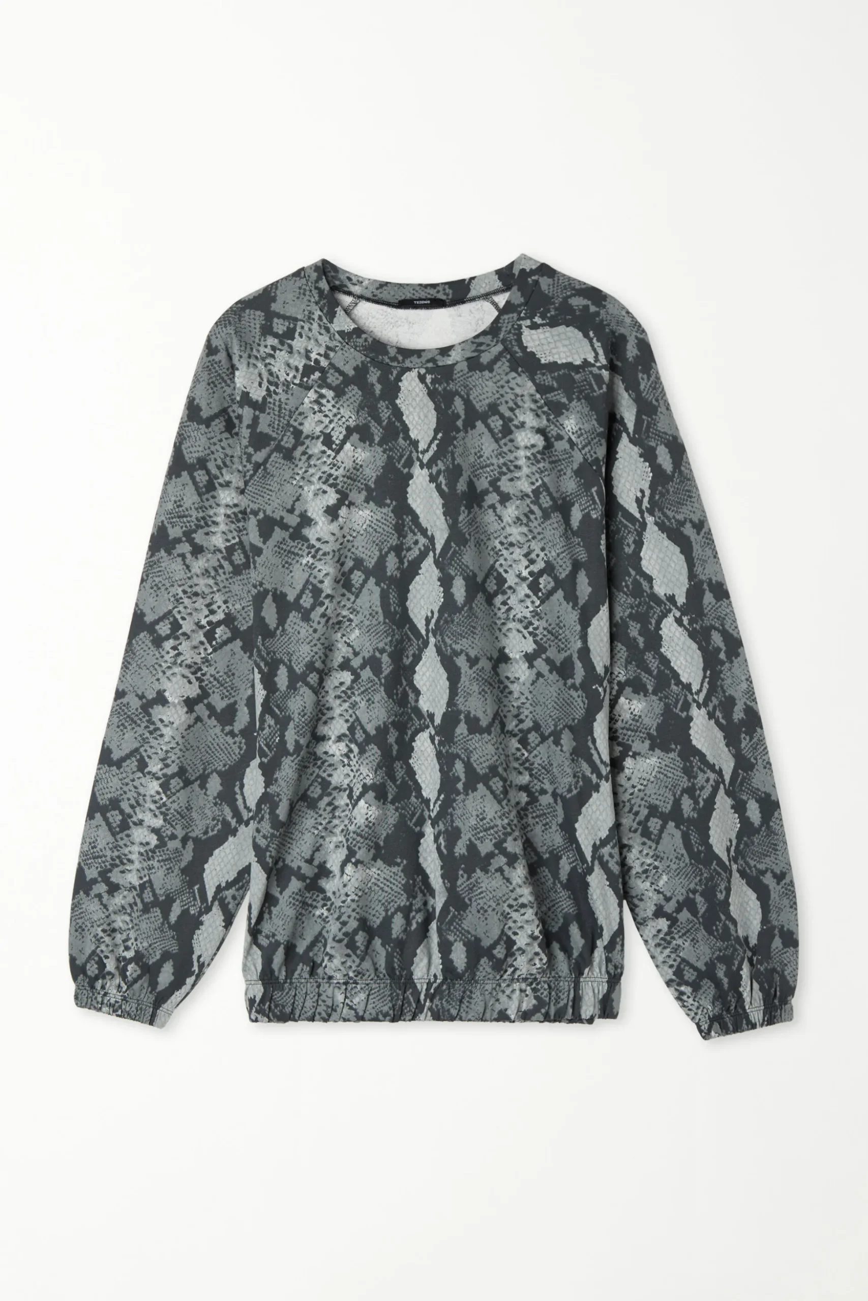 Long Sleeve Printed Crew Neck Sweater - Tracksuits - Women | Tezenis