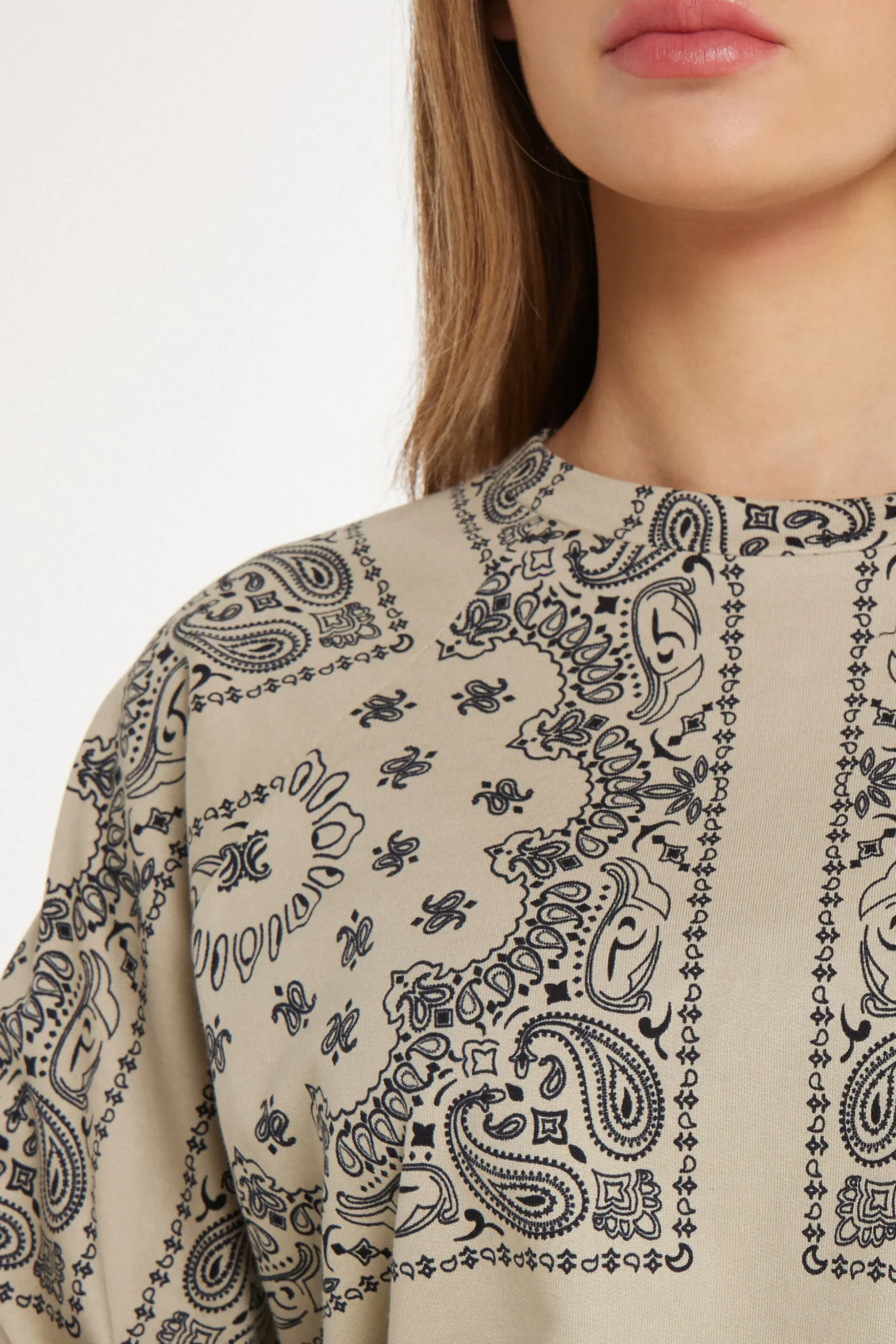 Long Sleeve Printed Crew Neck Sweater - Tracksuits - Women | Tezenis