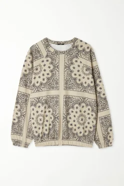 Long Sleeve Printed Crew Neck Sweater - Tracksuits - Women | Tezenis