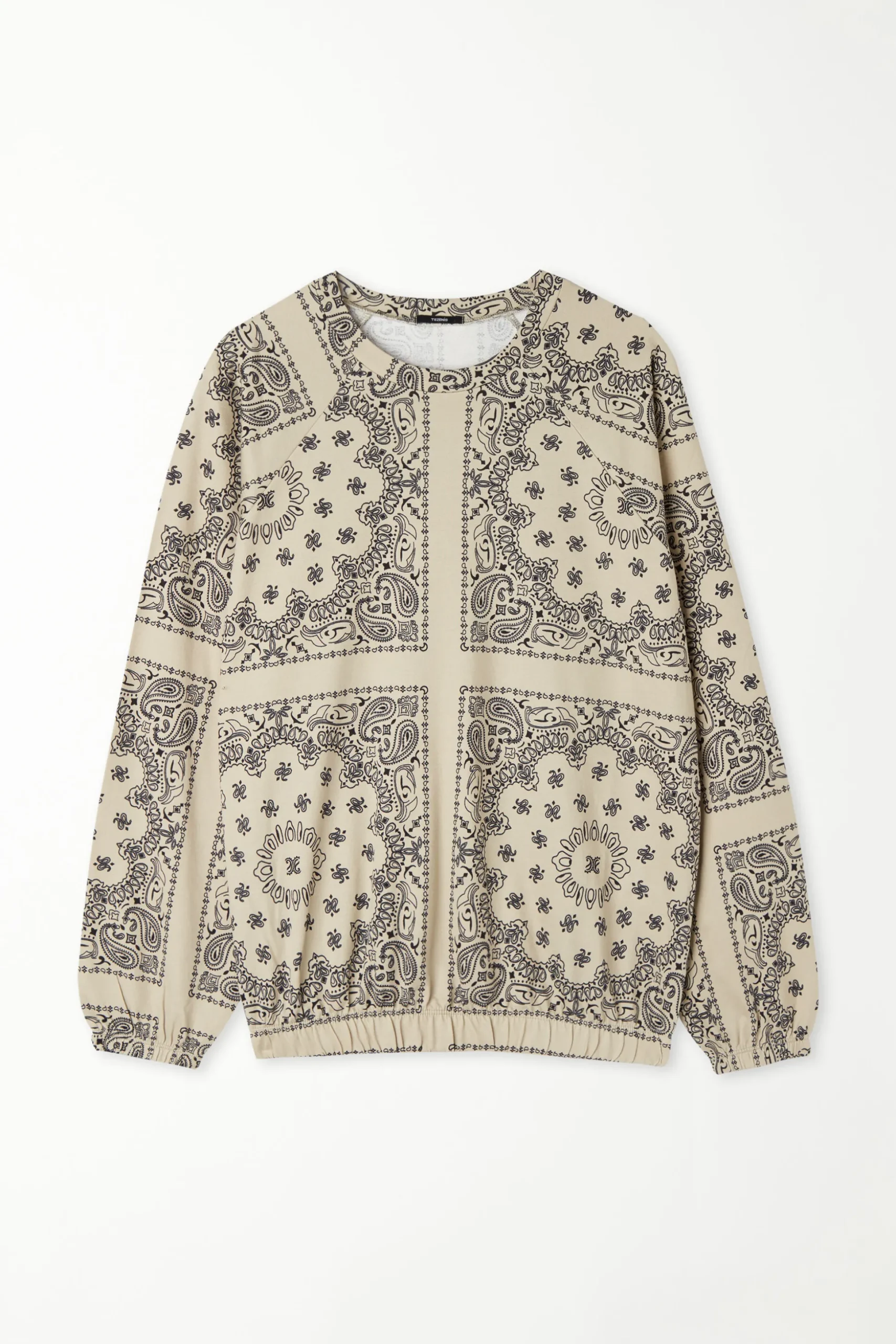 Long Sleeve Printed Crew Neck Sweater - Tracksuits - Women | Tezenis