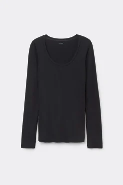 Long Sleeve Scoop Neck Viscose Top - Long-Sleeved Tops - Women | Tezenis