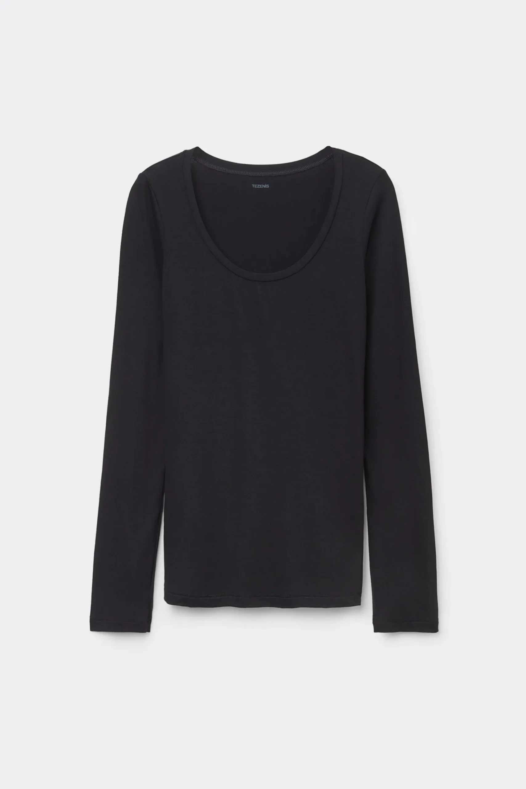 Long Sleeve Scoop Neck Viscose Top - Long-Sleeved Tops - Women | Tezenis