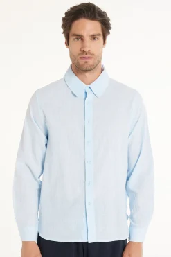 Long Sleeve Shirt In 100% Super Light Cotton - Long-Sleeved Tops - Men | Tezenis