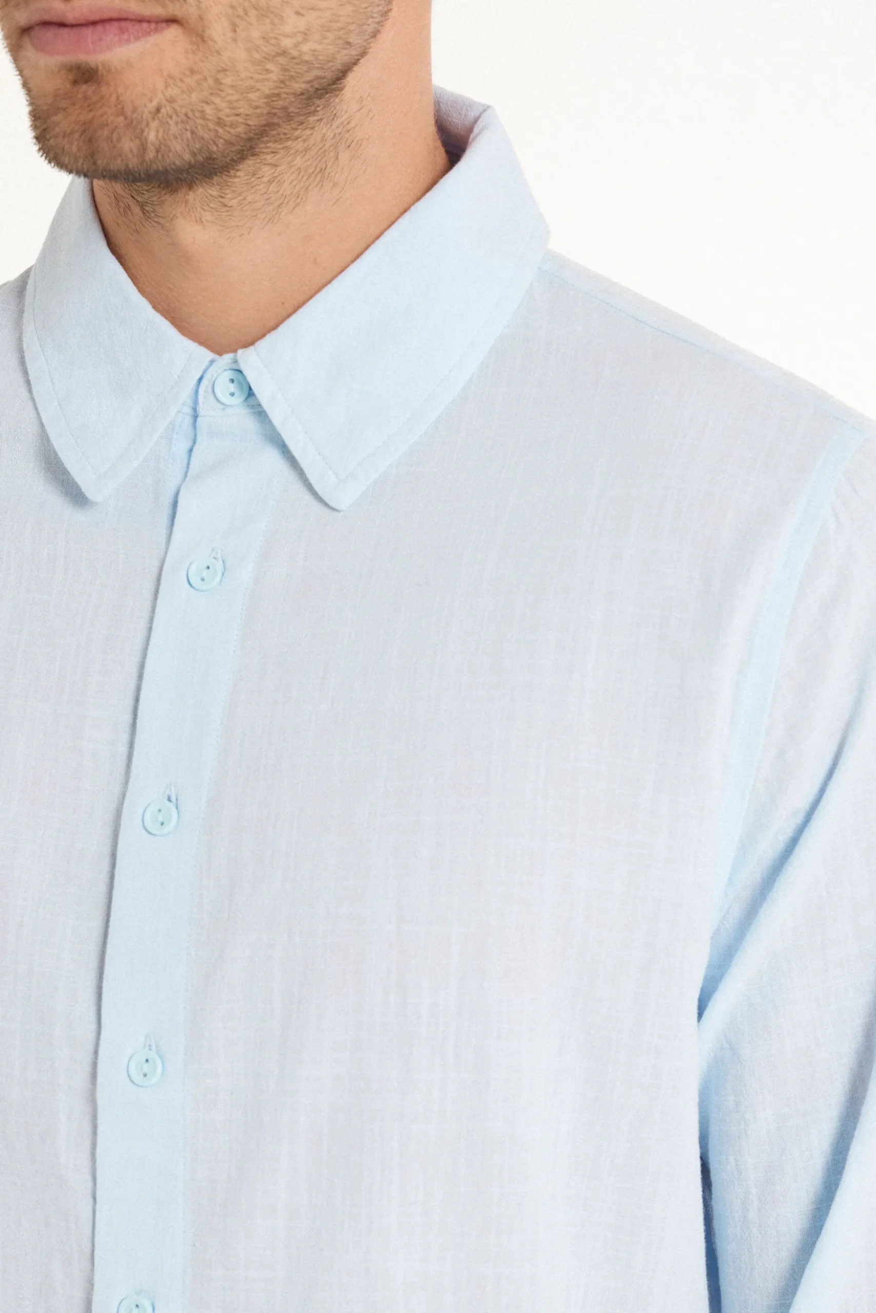 Long Sleeve Shirt In 100% Super Light Cotton - Long-Sleeved Tops - Men | Tezenis