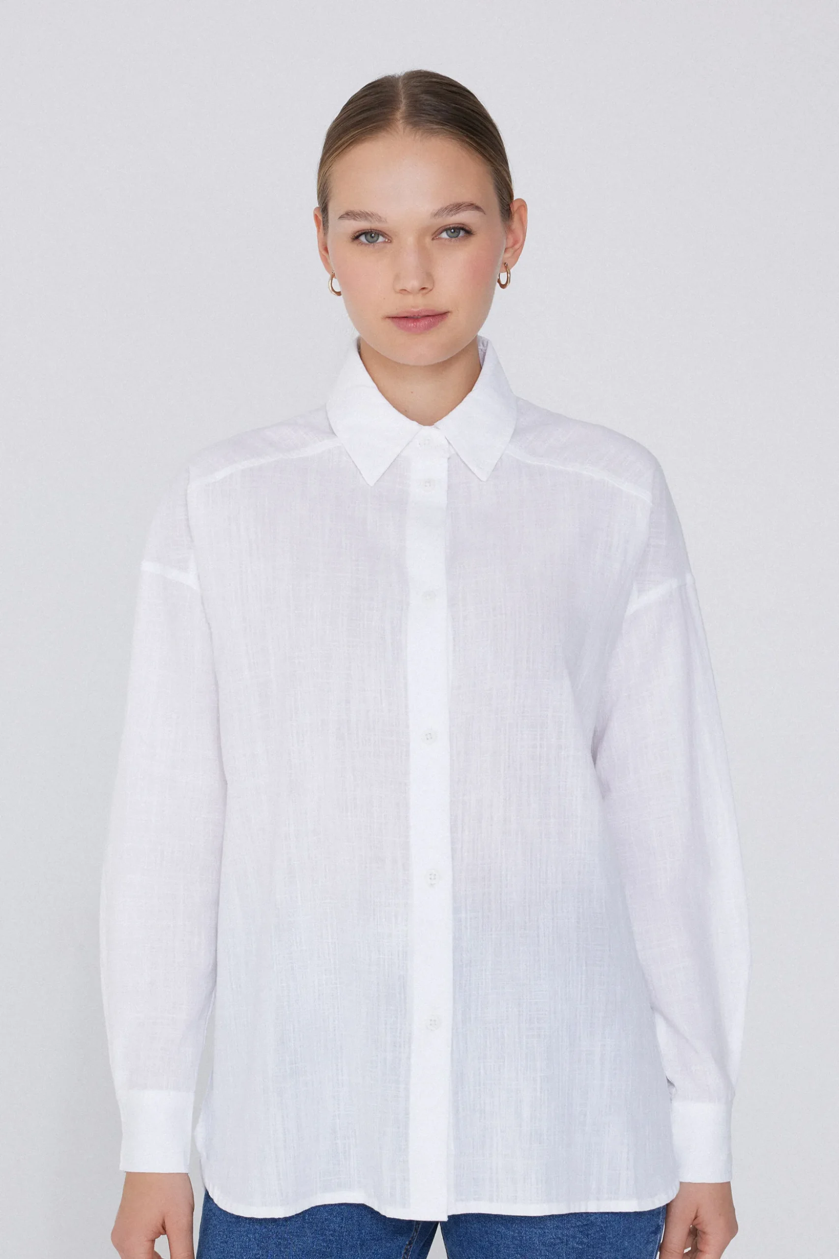 Long Sleeve Shirt In 100% Super Light Cotton - Long-Sleeved Tops - Women | Tezenis