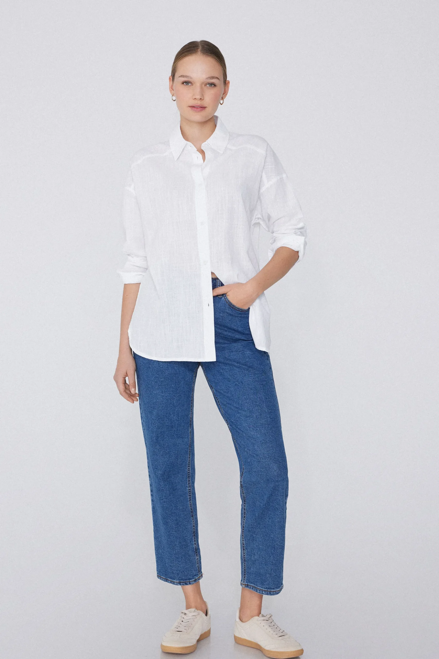 Long Sleeve Shirt In 100% Super Light Cotton - Long-Sleeved Tops - Women | Tezenis