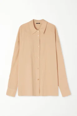 Long Sleeve Shirt In 100% Super Light Cotton - Long-Sleeved Tops - Women | Tezenis