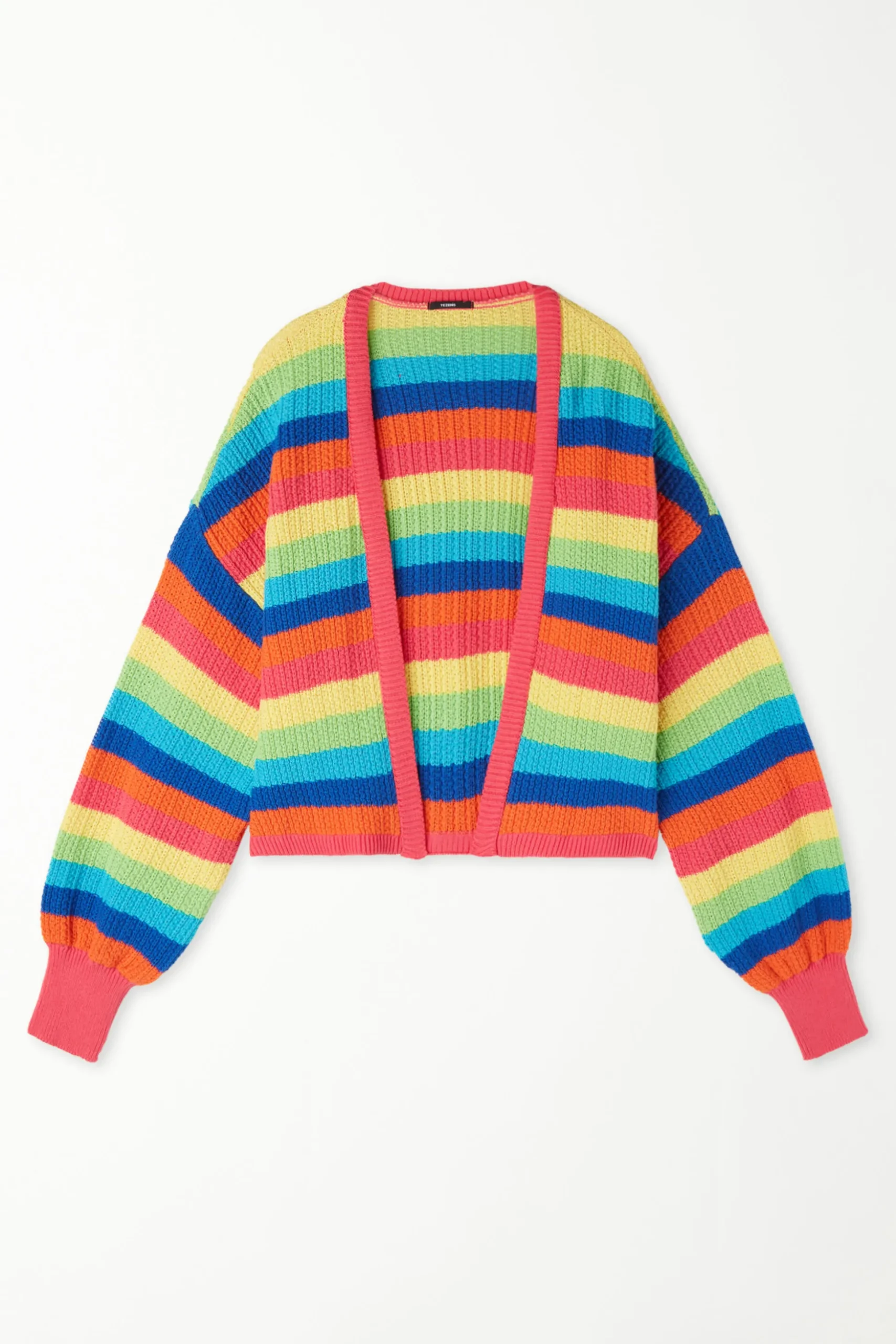 Long Sleeve Striped Full-Fashioned Cotton Cropped Cardigan - Cardigans And Sweaters - Women | Tezenis