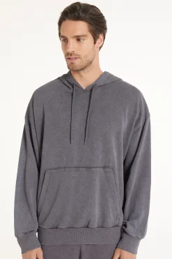 Long Sleeve Washed Hoodie - Sweatshirts - Men | Tezenis