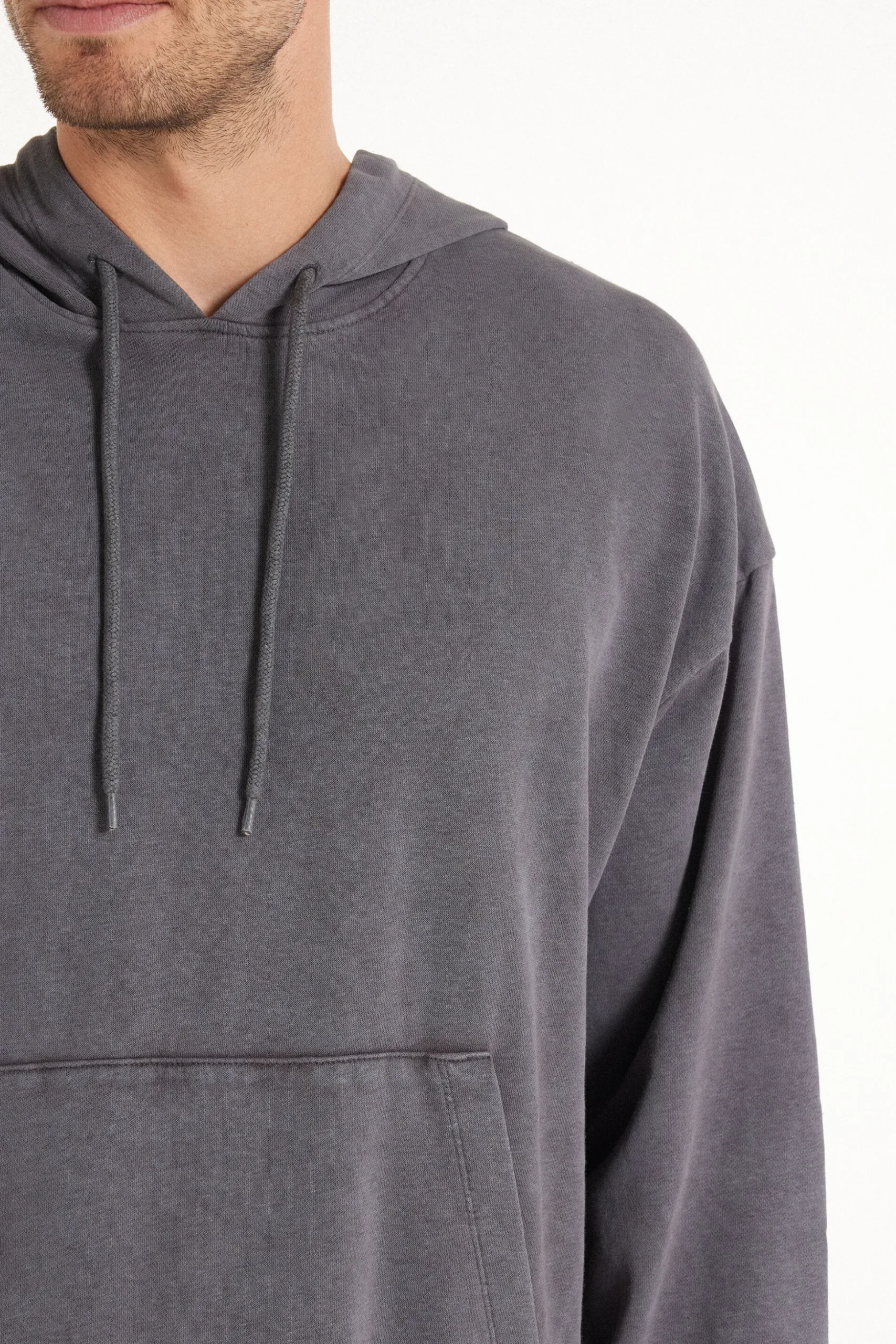 Long Sleeve Washed Hoodie - Sweatshirts - Men | Tezenis