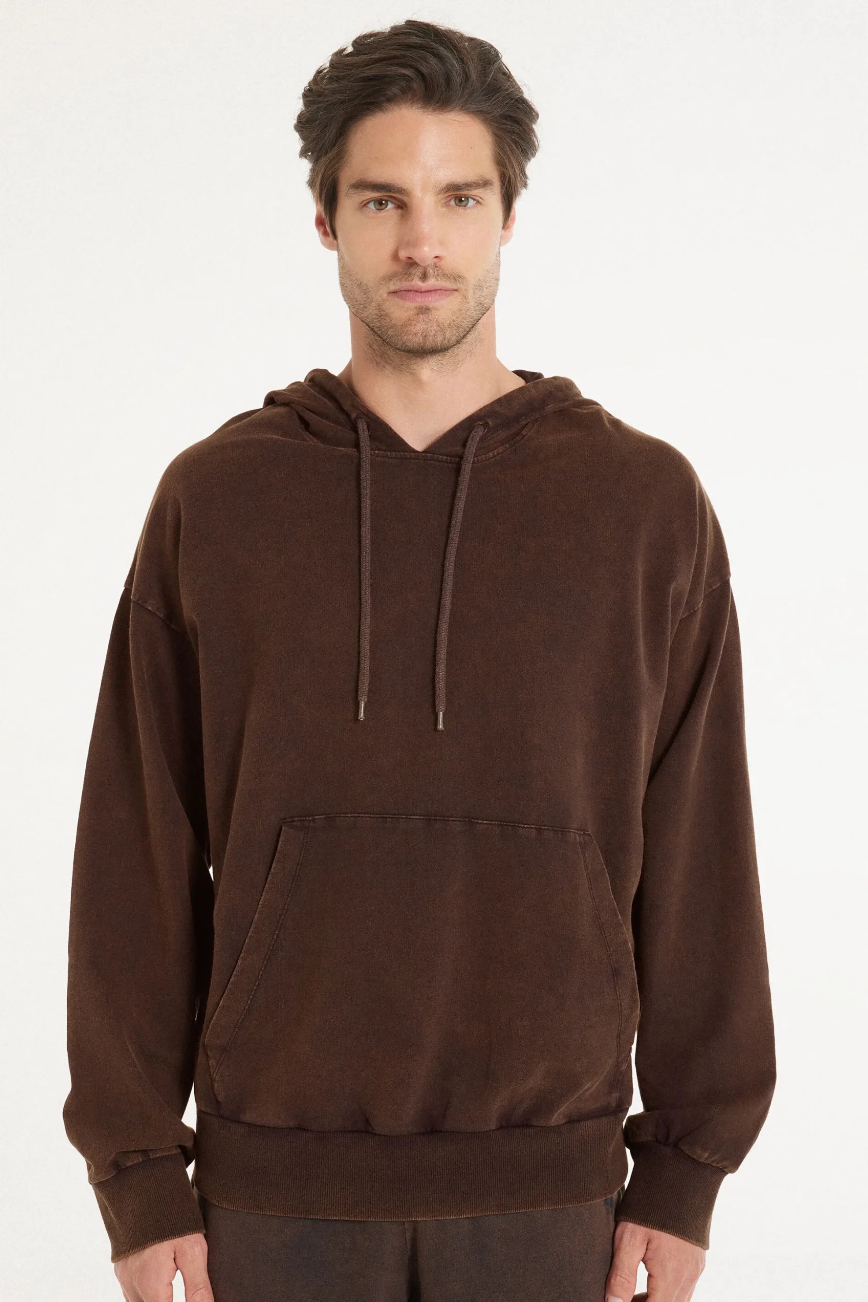 Long Sleeve Washed Hoodie - Sweatshirts - Men | Tezenis