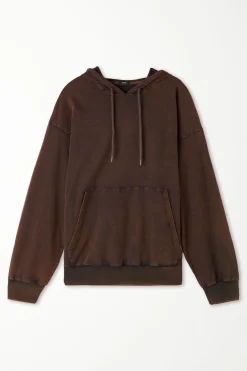 Long Sleeve Washed Hoodie - Sweatshirts - Men | Tezenis