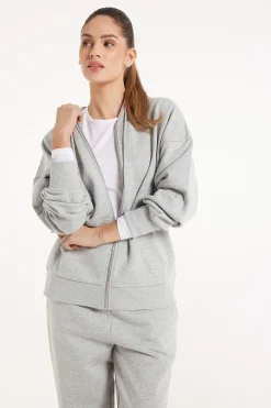 Long Sleeve Zip Heavyweight Hoodie Sweatshirt - Tracksuits - Women | Tezenis
