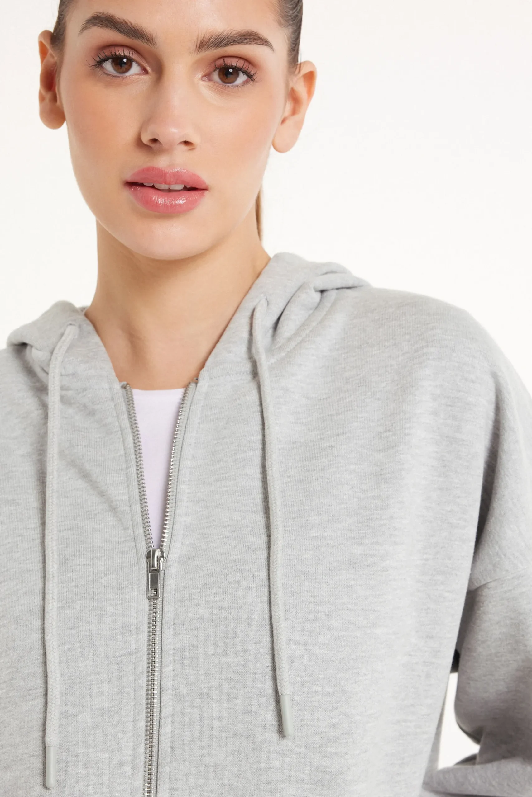Long Sleeve Zip Heavyweight Hoodie Sweatshirt - Tracksuits - Women | Tezenis