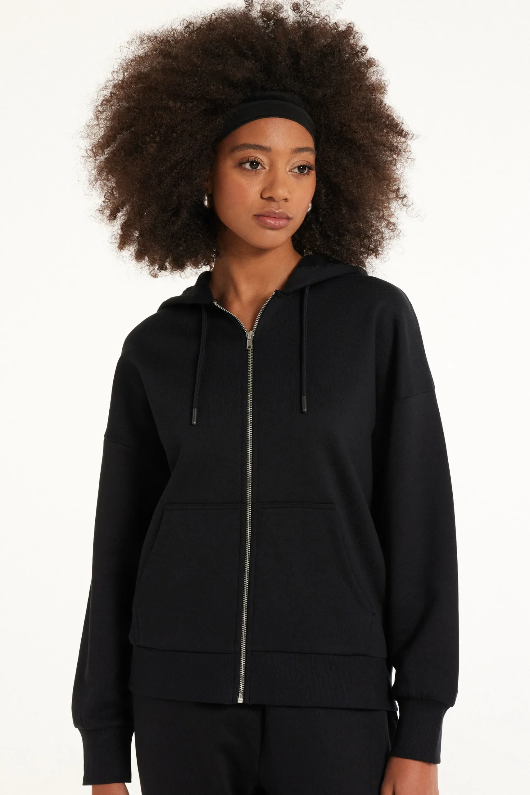 Long Sleeve Zip Heavyweight Hoodie Sweatshirt - Tracksuits - Women | Tezenis