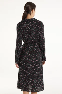 Long Viscose Fabric Dress With Sash - Dresses And Jumpsuits - Women | Tezenis