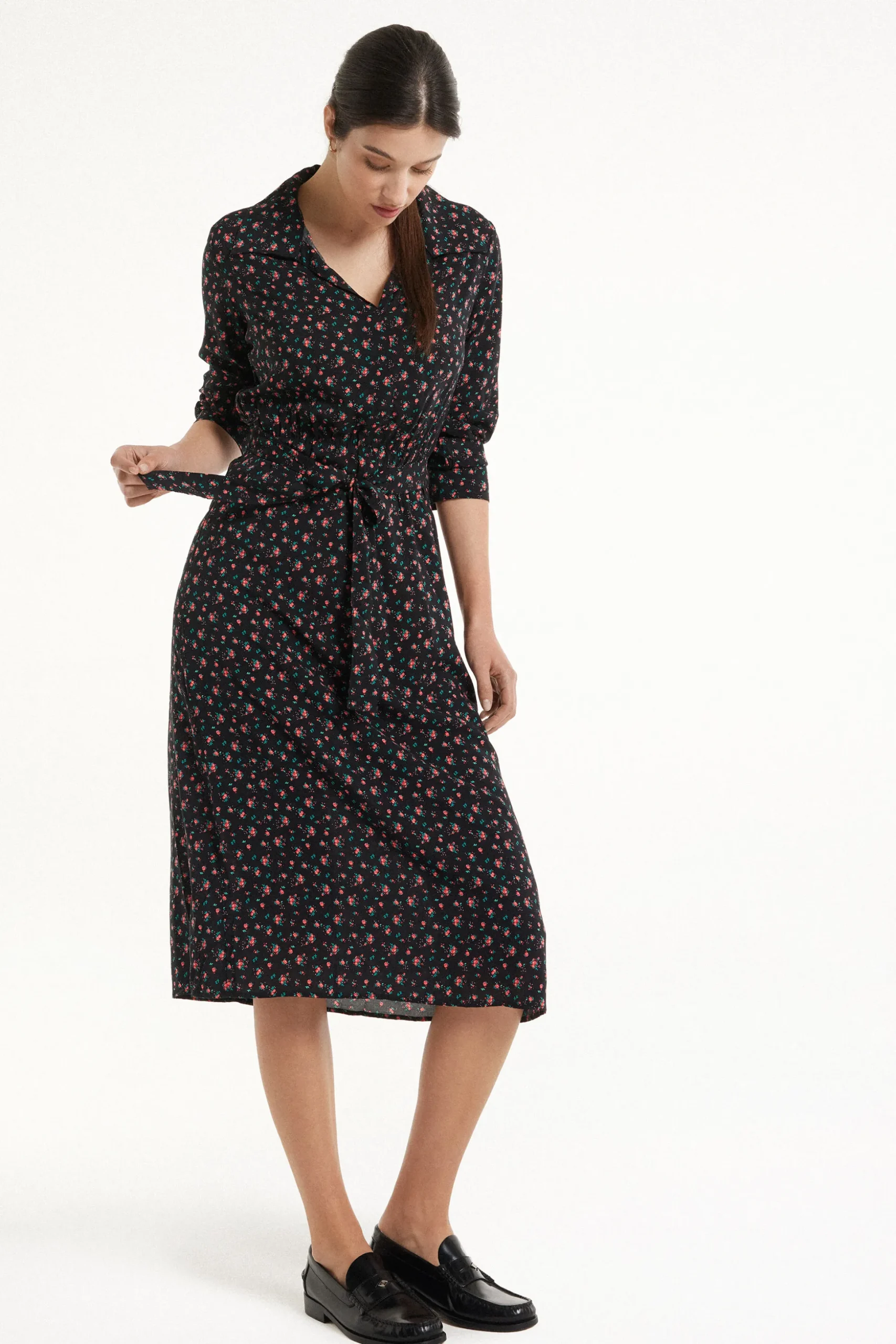 Long Viscose Fabric Dress With Sash - Dresses And Jumpsuits - Women | Tezenis