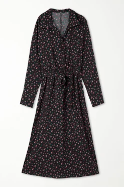 Long Viscose Fabric Dress With Sash - Dresses And Jumpsuits - Women | Tezenis