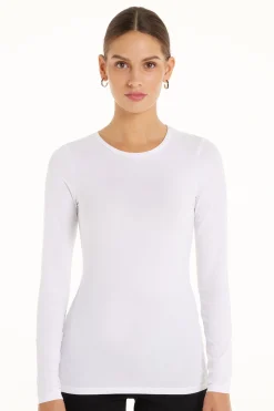 Long-Sleeve Crew-Neck Stretch-Cotton Top - Long-Sleeved Tops - Women | Tezenis
